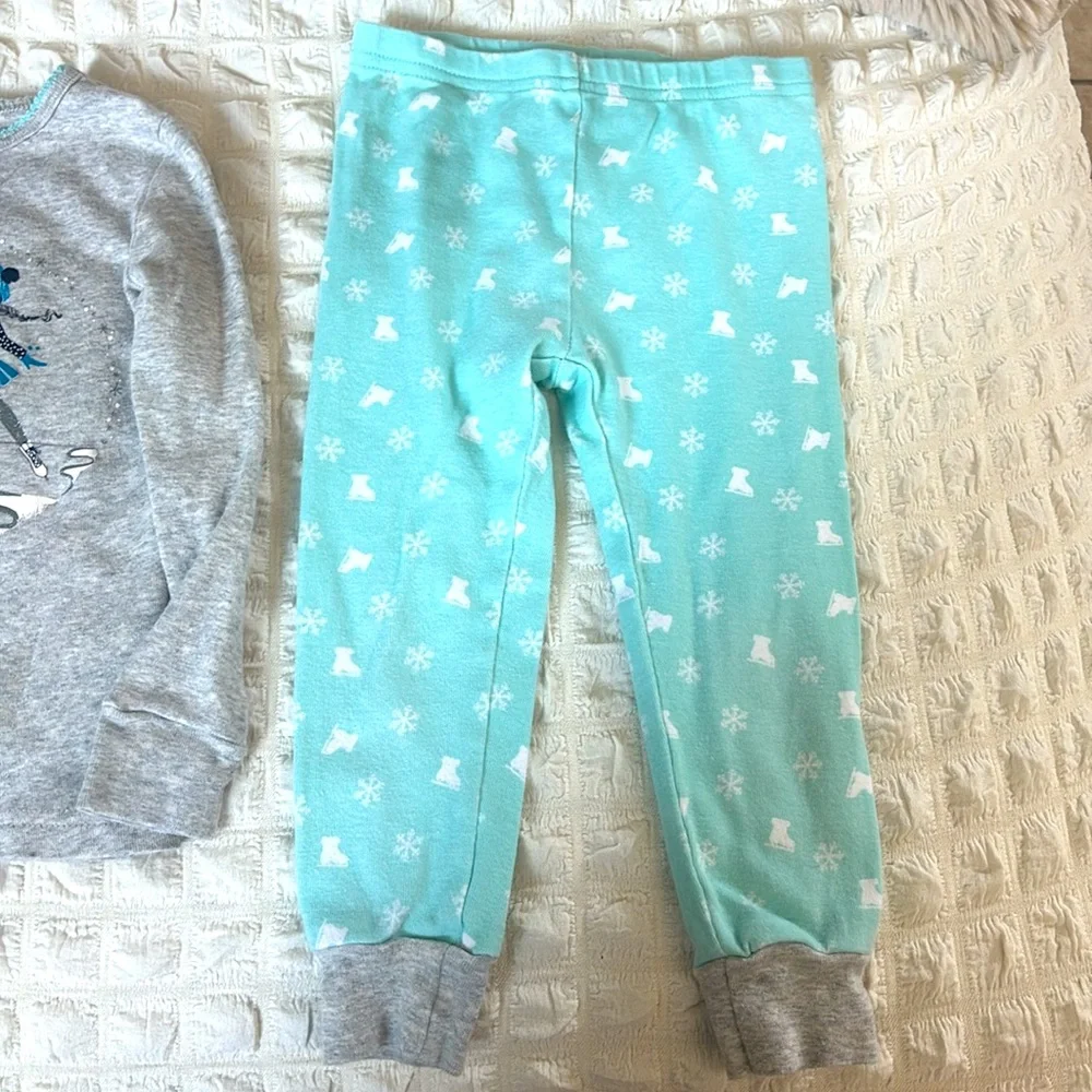 Toddler Girls Snug Fit Snowman ⛄️ & Figure Skater ⛸️ Pajama Sleep Set ~ ❄️⛄️⛸️